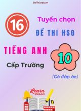 Tuyển chọn 16 đề thi HSG Tiếng Anh Lớp 10 cấp Trường (Có đáp án)